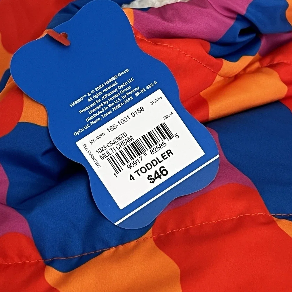 JCPenney Haribo Gummy Bear Vest Reversible 4T Kids Hood Ears Unisex Zip Jacket‎
